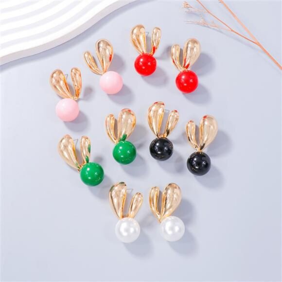 Jewelry - Alloy Drip Oil Bunny Earrings